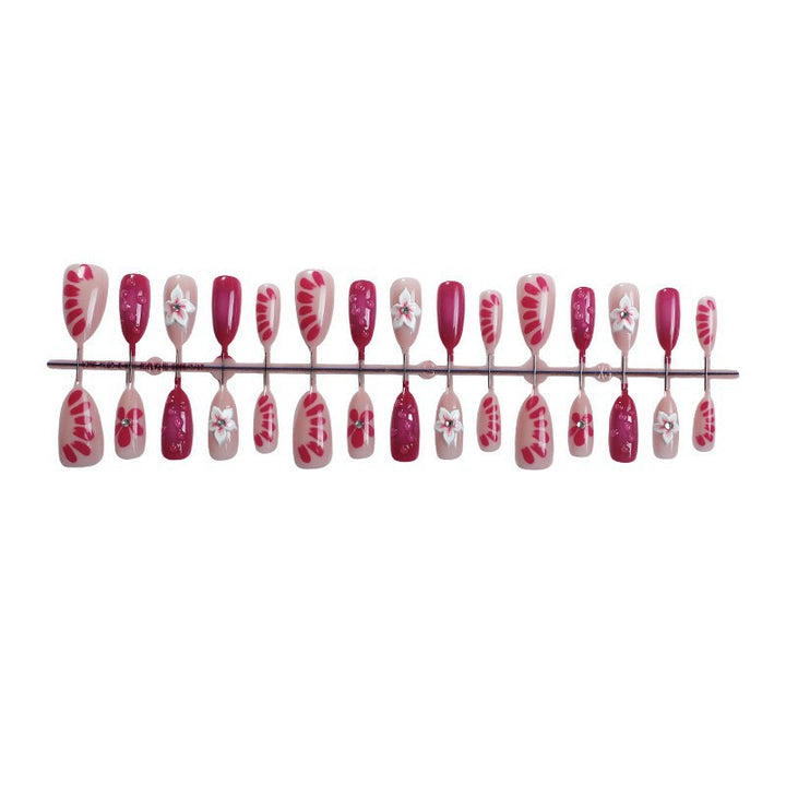 Stylish Floral Press-On Nail Art Set