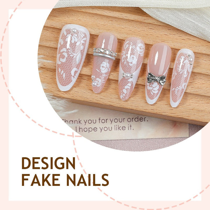 Nail art set with intricate accents and glamorous decorations Kalsten