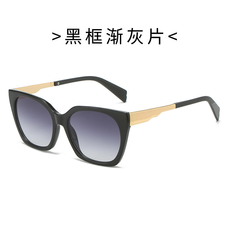 Women's oversized sunglasses with elegant transparent frame and golden accents Kalsten