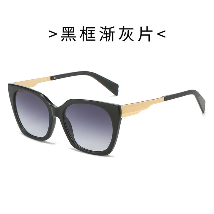 Women's oversized sunglasses with elegant transparent frame and golden accents Kalsten
