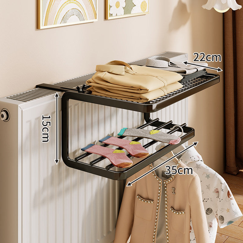 Over-Radiator Top Shelf and Foldable Drying Rack Organizer
