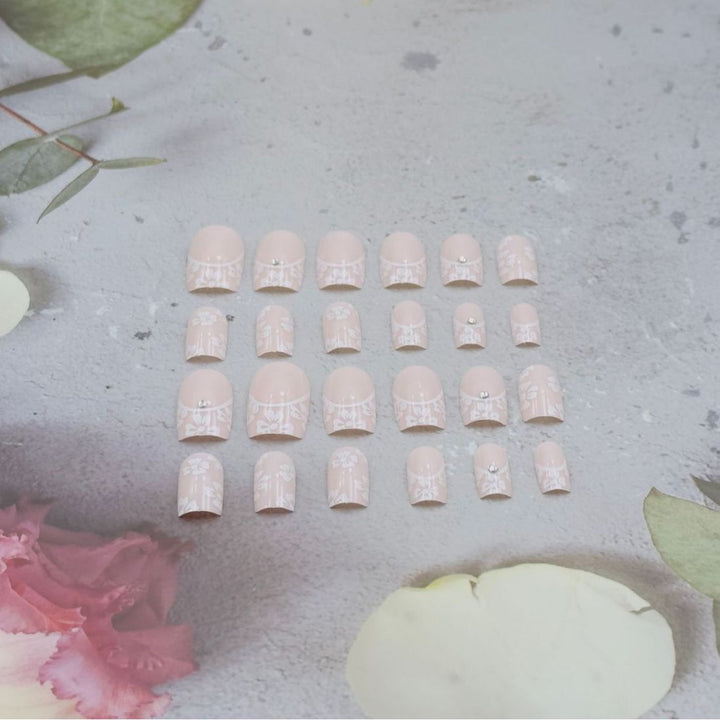 Floral French Tip Acrylic Nail Art Kit