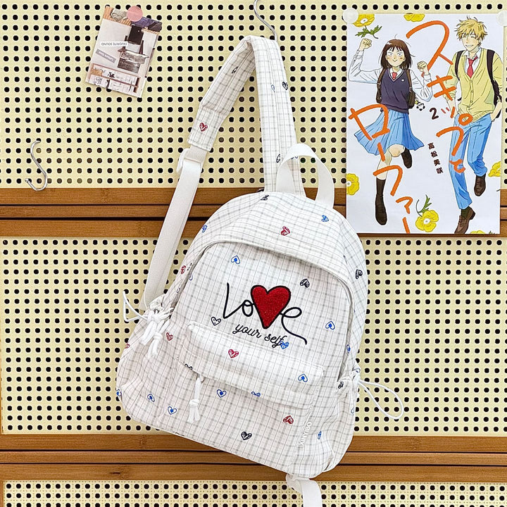 Embroidered Heart-Themed Casual Backpack Kalsten