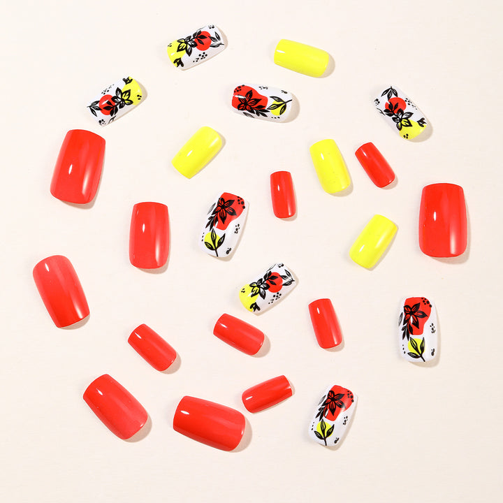 Artistic Floral Acrylic Nail Art Set Kalsten