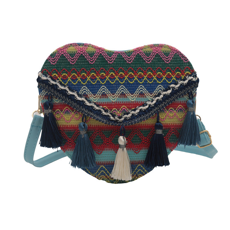 Heart-Shaped Handcrafted Crossbody Bag