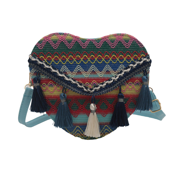 Heart-Shaped Handcrafted Crossbody Bag