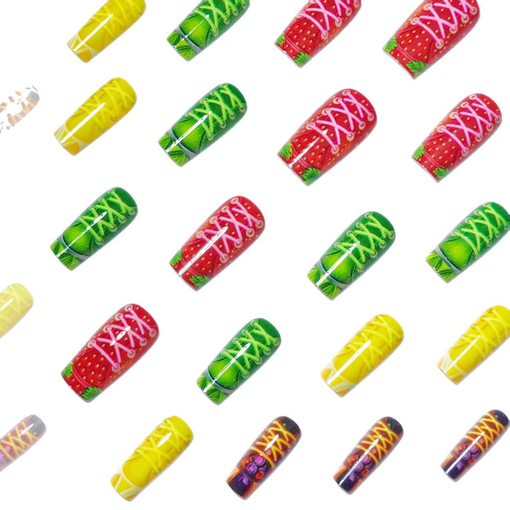 Creative art nails in colorful sneaker design Kalsten