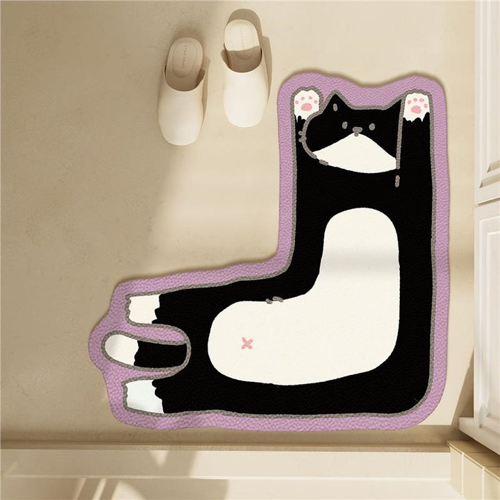 Cat-Themed Plush Bath Mat