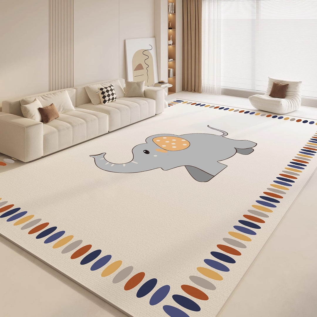 Cartoon-Themed Plush Area Rug for Living Room