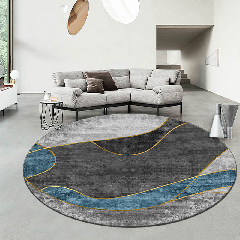 Geometric Patterned Round Area Rug Kalsten