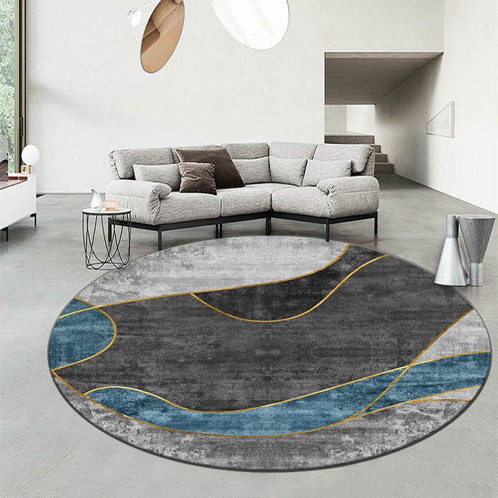 Geometric Patterned Round Area Rug Kalsten