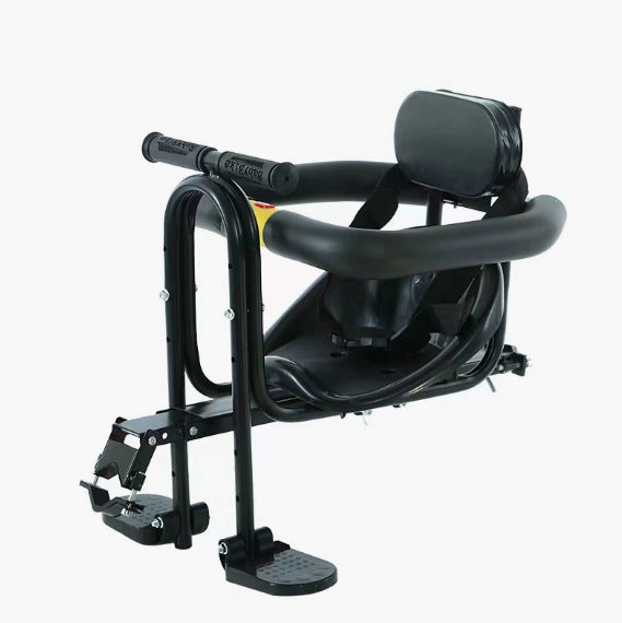 child bike seat with padded safety bar adjustable footrests and supportive reclining backrest Kalsten