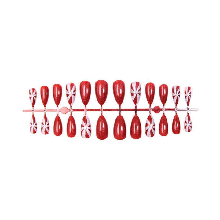 Artificial nail set with festive Christmas motifs and glitter Kalsten