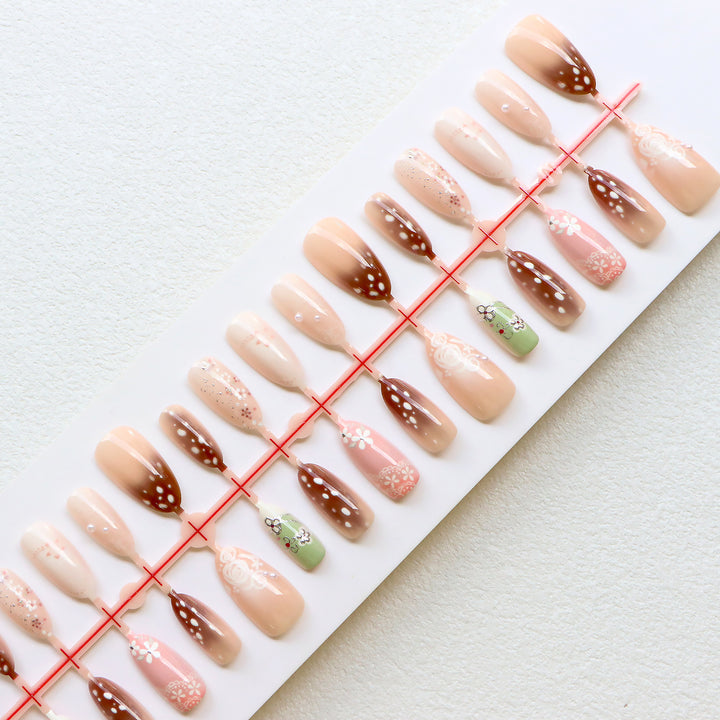 Artistic Floral Press-On Nail Collection Kalsten