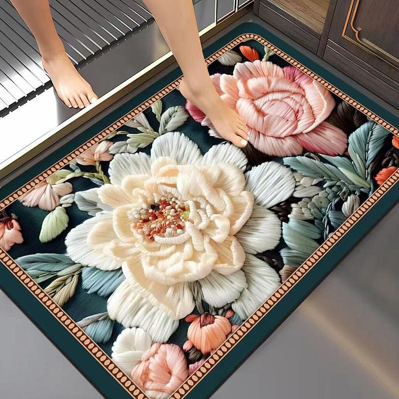 Artistic Floral Bath Mat Kalsten