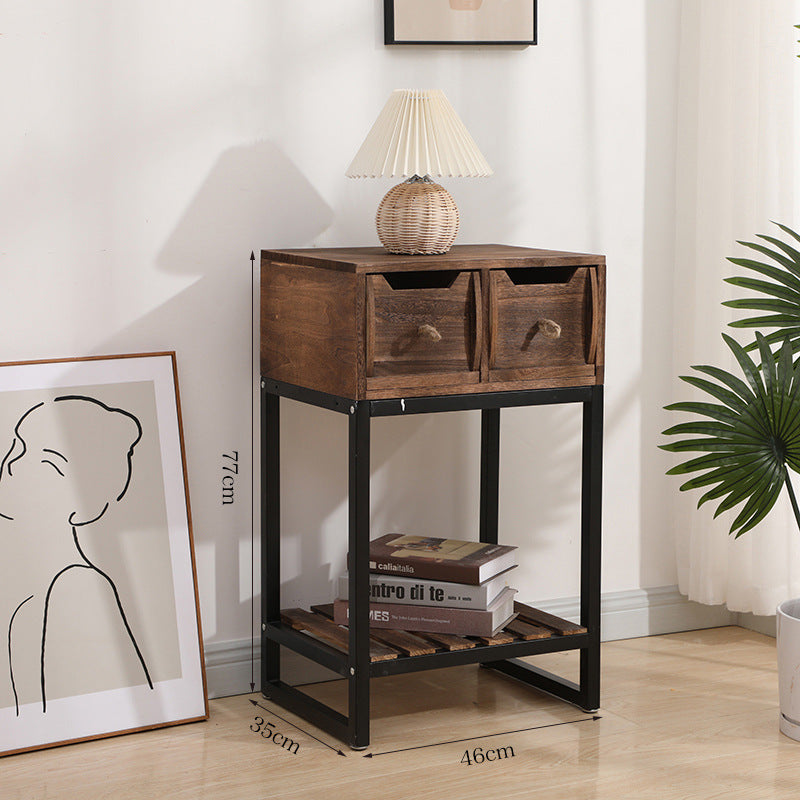 Rustic Wooden Console Table with Storage Kalsten