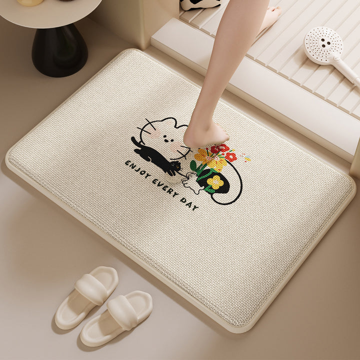 Fun Cat-Themed Bath Mat Kalsten