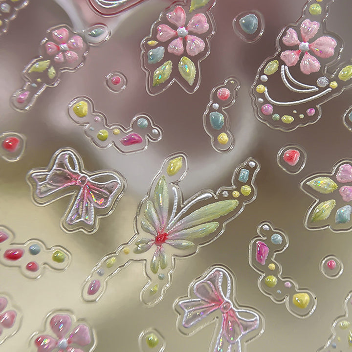 Decorative Floral Nail Art Sticker Sheet