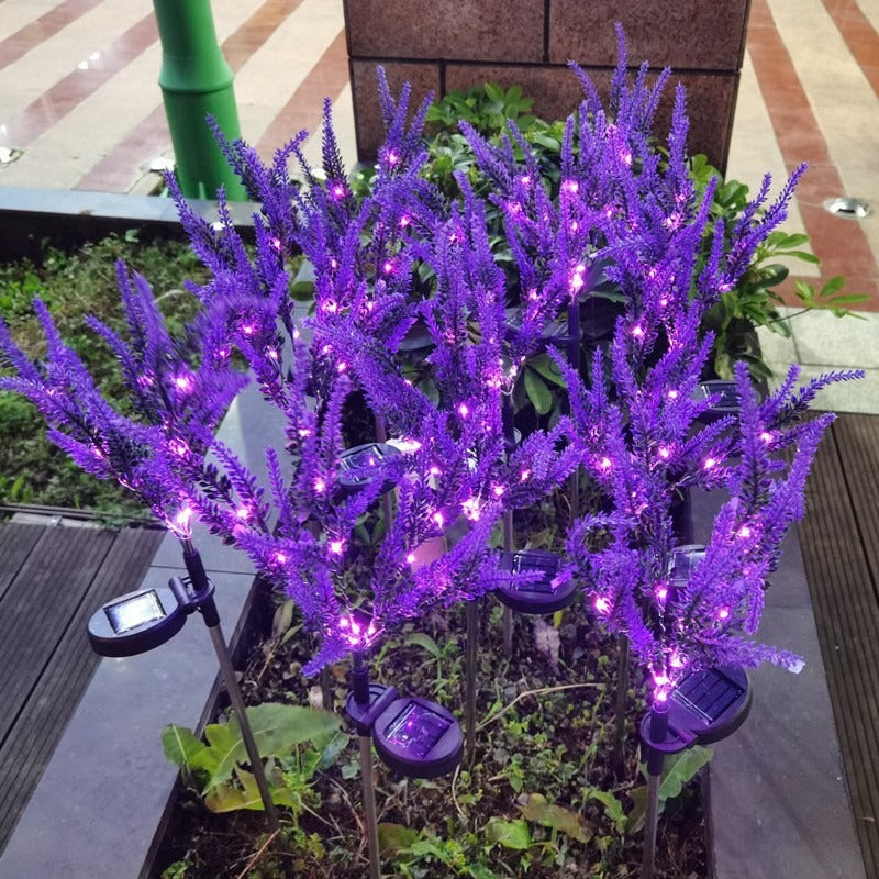 Solar LED Faux Lavender Garden Stake Lights Kalsten
