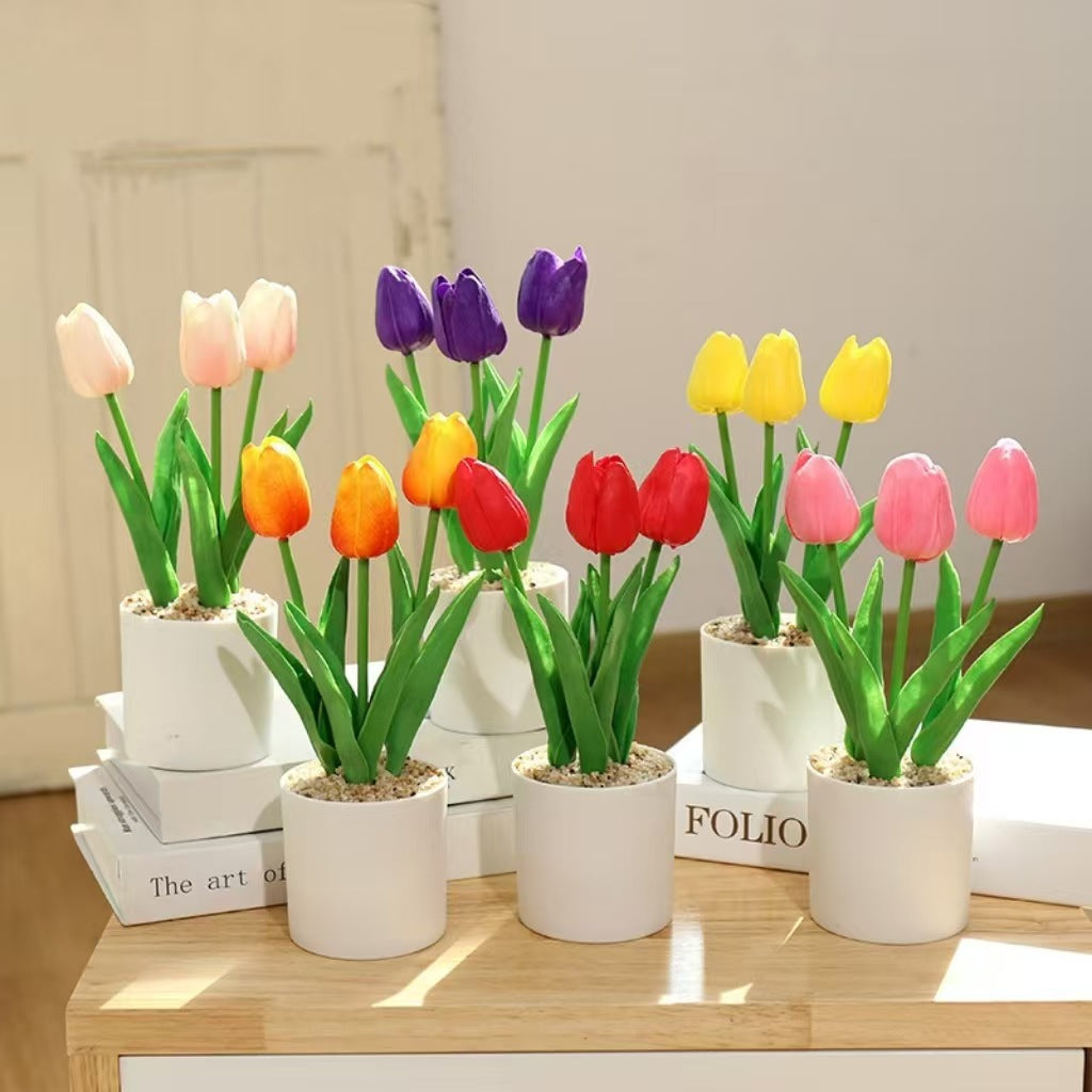 Realistic Tulip Flower Arrangement