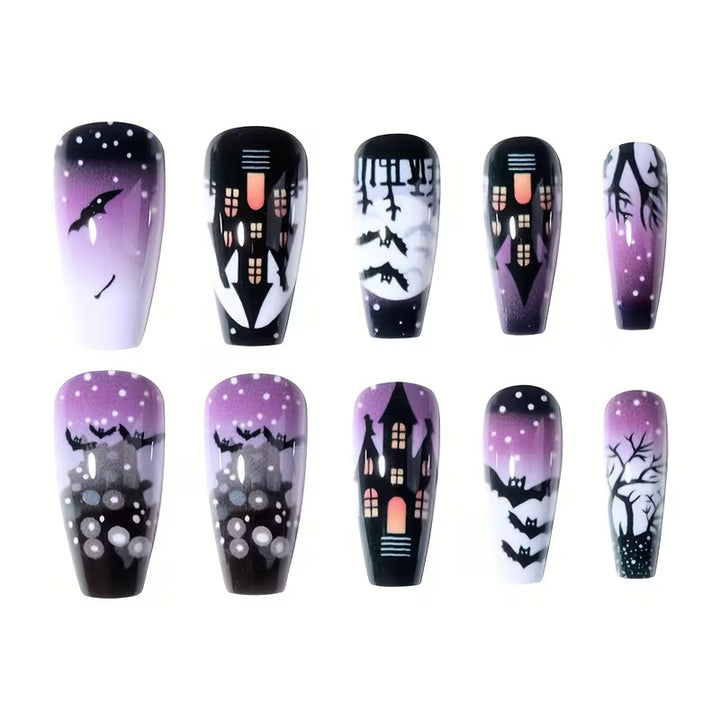 Artistic Halloween-Themed Press-On Nails Kalsten