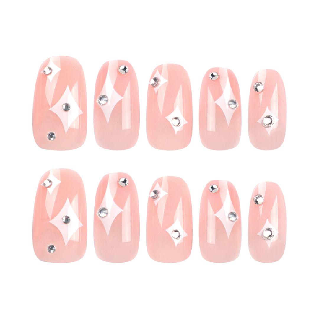Artistic acrylic nails with glamorous glitter design Kalsten