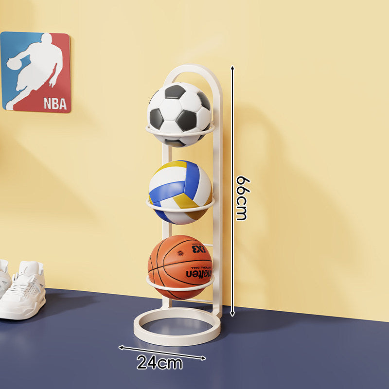 Multi-Tier Vertical Sports Ball Storage Rack with Wall-Mount Option