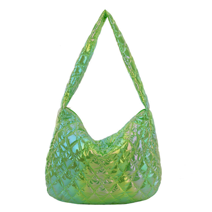 Iridescent Quilted Hobo Bag