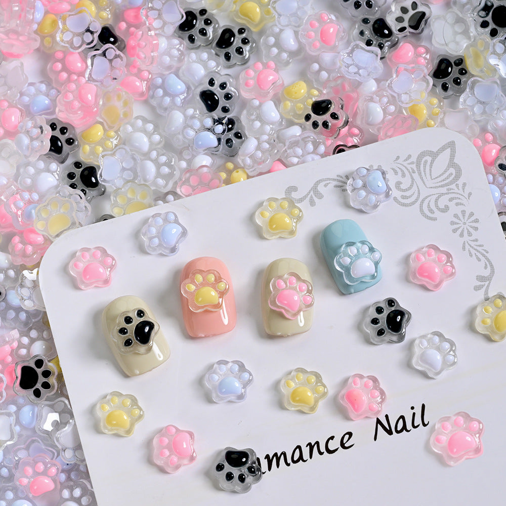 Cute Animal Paw-Themed Nail Art Charms