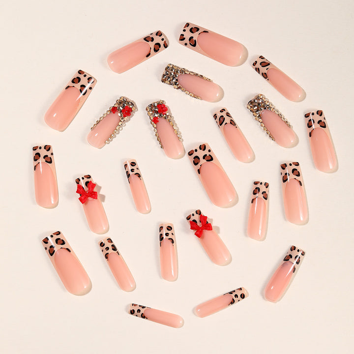 Decorative Rhinestone and Bow Nail Art Extensions Kalsten