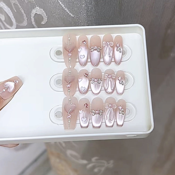 Romantic Decorative Press-On Nail Set Kalsten