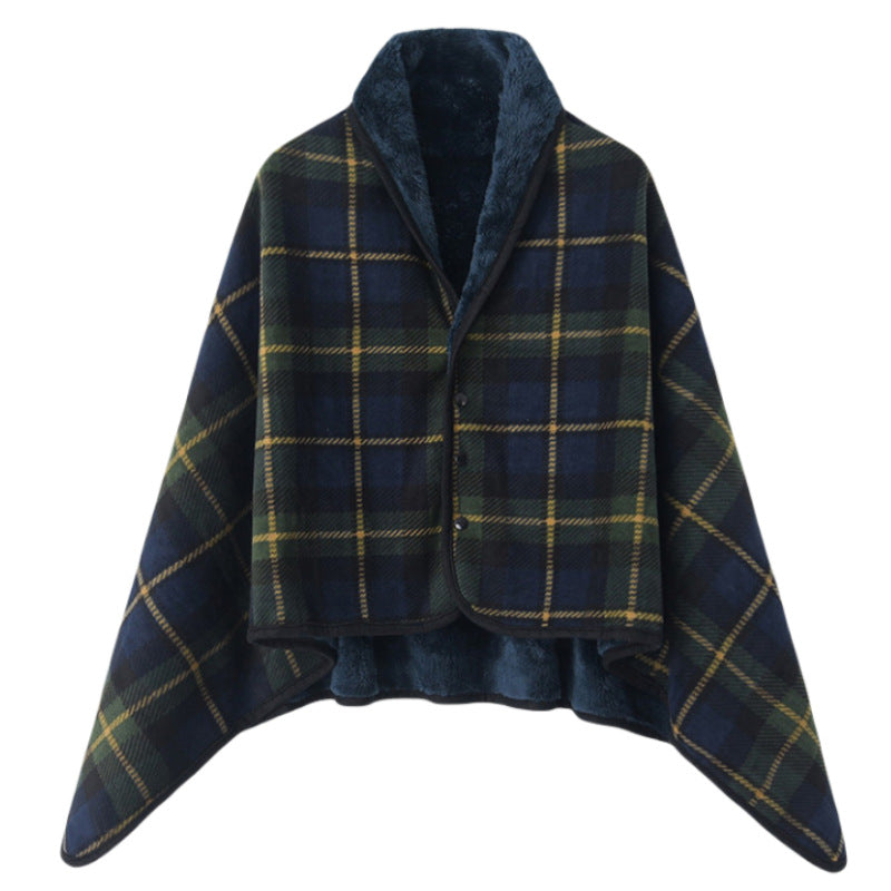 Women’s stylish hooded blanket with checkered pattern Kalsten