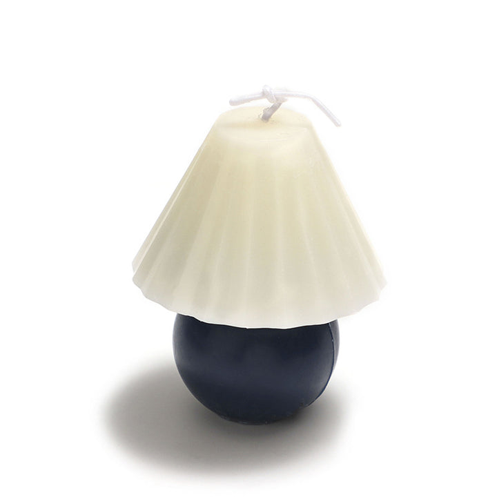 Hand-Poured Mushroom-Shaped Sculptural Soy Candle with Fluted Shade and Rounded Base