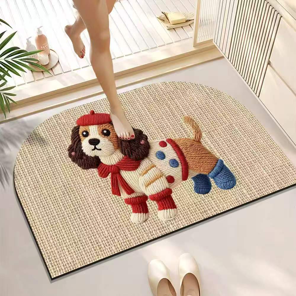 Playful Puppy-Themed Soft Bath Mat