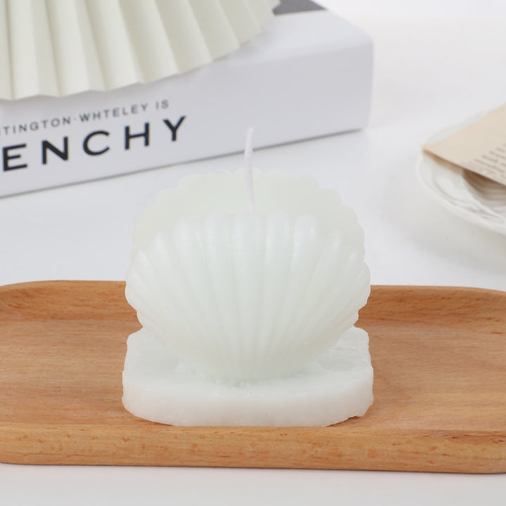 Clam-Shell Pearl Decorative Tabletop Candle