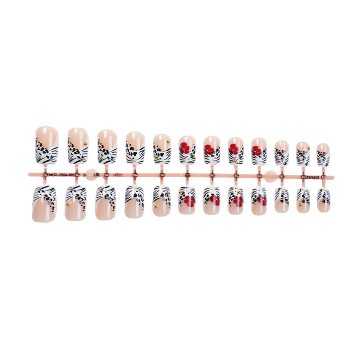 Creative Art Press-On Nail Set with Floral and Zebra Designs kalsten