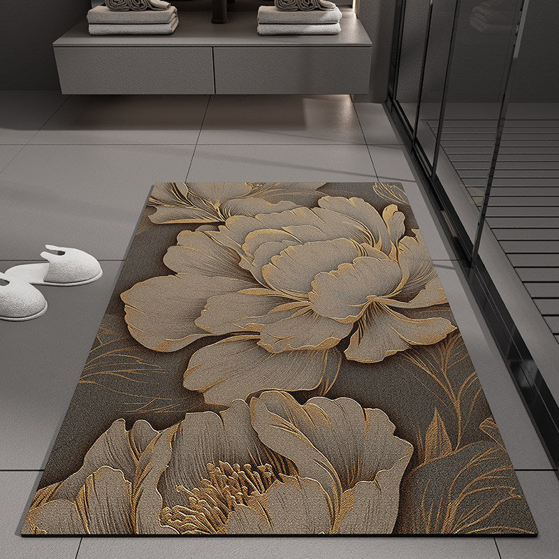 Floral Embossed Bath Mat