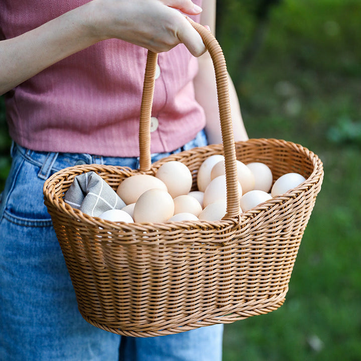 Elegant Wicker Picnic Basket with Ergonomic Handle Kalsten