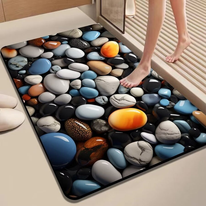 Colorful Pebble-Themed Floor Mat Kalsten