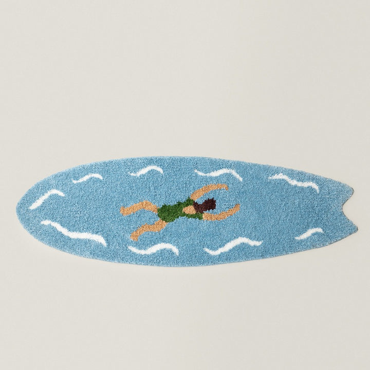 Surfboard-Shaped Decorative Bath Mat Kalsten