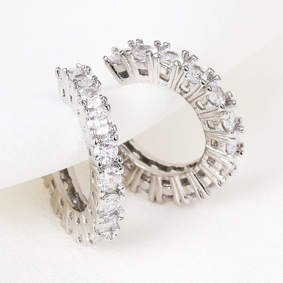 Sparkling hoops with zirconia stones Kalsten