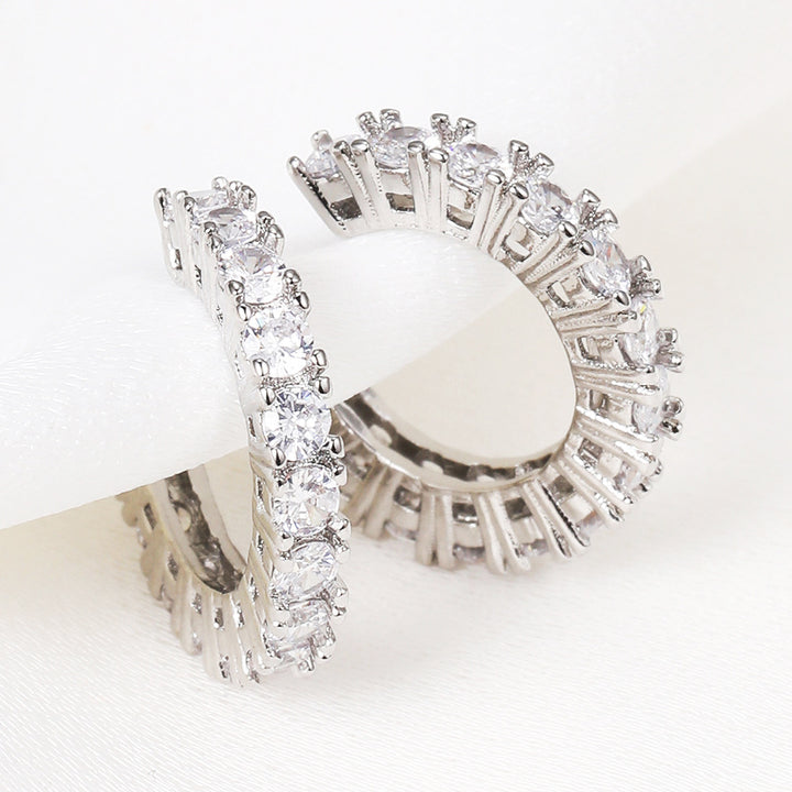 Sparkling hoops with zirconia stones Kalsten