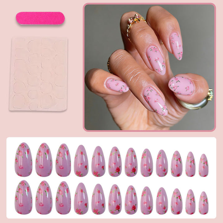 Acrylic nail set with elegant French tip and shimmering accents Kalsten