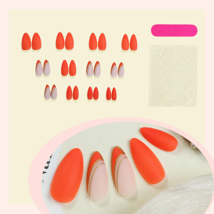 Artistic Press-On Nail Set with Elegant Design kalsten
