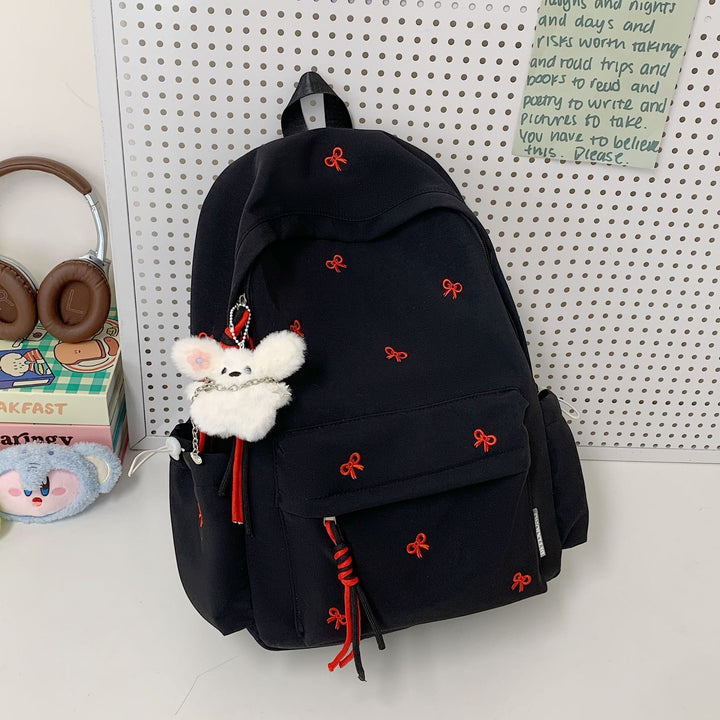 Backpack with Charming Bow Design and Practical Compartments Kalsten