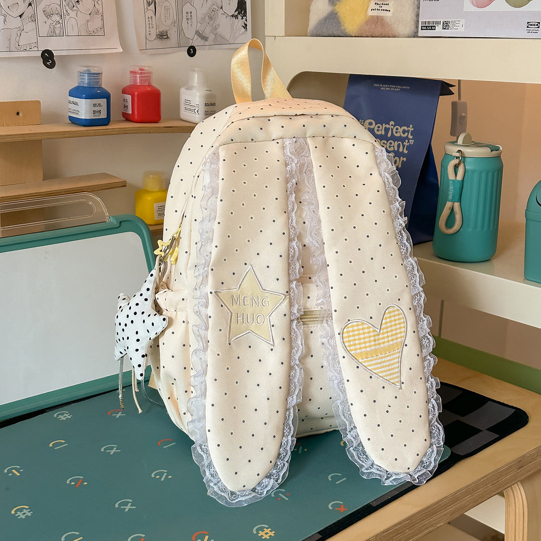 Cute Bunny-Ear Design Embellished Backpack Kalsten