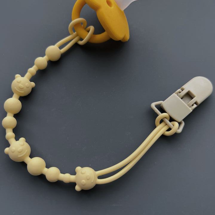 Silicone Beaded Pacifier Clip with Safety Lock