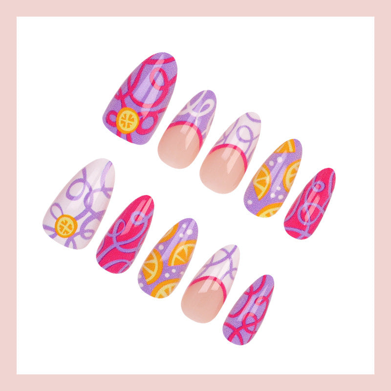 Artificial nail set with colorful and creative designs Kalsten