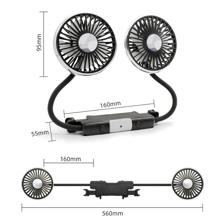 Portable Dual Head Car Cooling Fan Kalsten