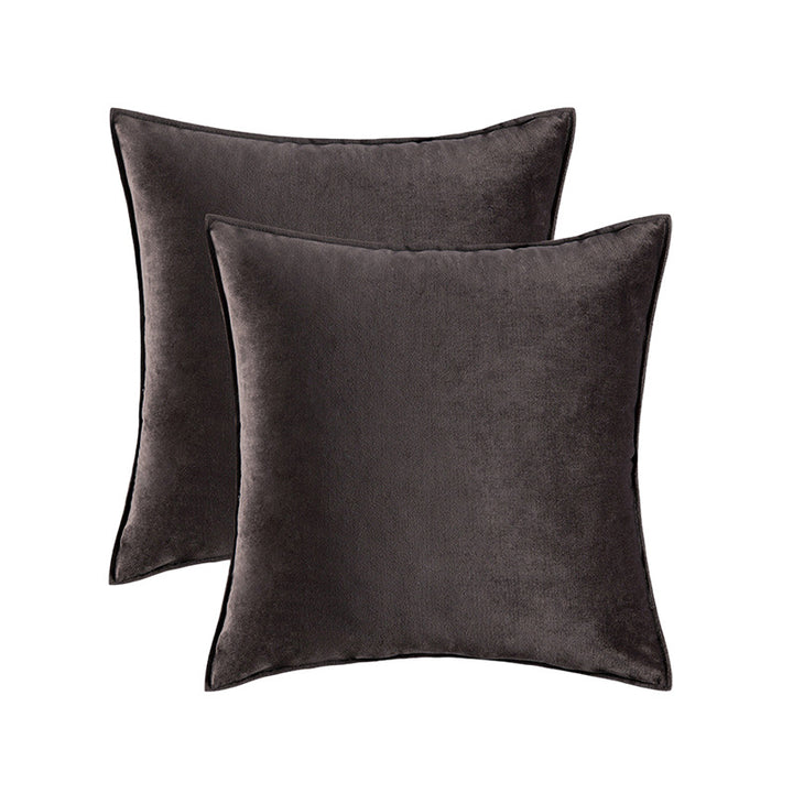 Plush Velvet Square Decorative Pillow Cover Pair with Knife-Edge Seam and Hidden Zipper